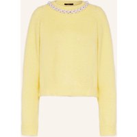 Maje Maje Pullover Mit Alpaka Und Schmuckperlen gelb
