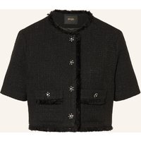 Maje Maje Bouclé-Jacke Mit Schmucksteinen Und Glitzergarn schwarz