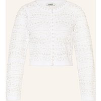 sandro Strickjacke Mit Schmucksteinen weiss
