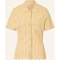 sandro Strickbluse Mit Glitzergarn Und Schmucksteinen gold