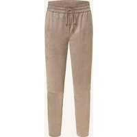 Juvia Juvia Hose Im Jogging-Stil In Lederoptik beige