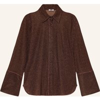 Oséree Oséree Hemdbluse Lumiere Mit Glitzergarn braun