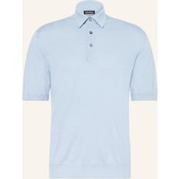 ZEGNA Zegna Strick-Poloshirt Mit Seide blau
