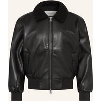 Calvin Klein Jeans Blouson In Lederoptik Mit Kunstfell schwarz