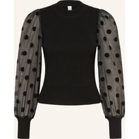 Y.A.S. Pullover Im Materialmix schwarz