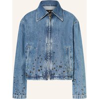 7 For All Mankind 7 For All Mankind Jeansjacke Mit Nieten Und Schmucksteinen blau