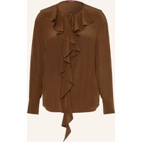 Max Mara STUDIO Max Mara Studio Seidenbluse Epica Mit Volants braun