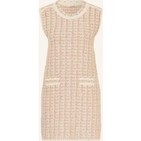 LIU JO Bouclé-Kleid Mit Pailletten Und Schmucksteinen weiss