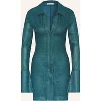 Oséree Oséree Hemdblusenkleid Lumière Mit Glitzergarn blau