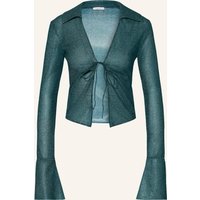 Oséree Oséree Bluse Lumière Mit Glitzergarn blau
