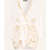 Greek Archaic Kori Greek Archaic Kori Damen-Kimono Aus Leinen weiss