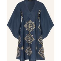 Greek Archaic Kori Greek Archaic Kori Strandkleid Lefkada Mit Glitzergarn Und 3/4-Arm blau