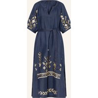 Greek Archaic Kori Greek Archaic Kori Strandkleid Ios Aus Leinen Mit 3/4-Arm blau