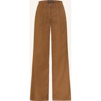 LUISA CERANO Wide Leg Jeans Mit Leinen braun