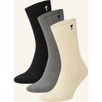 AMI PARIS 3er-Pack Strümpfe weiss
