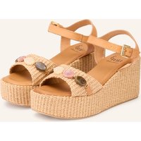 È MIA È Mia Plateau-Wedges Mit Schmucksteinen beige