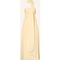 self-portrait Self-Portrait Off-Shoulder-Kleid Mit Abnehmbarem Schal Und Plissees gelb