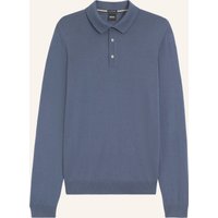 Boss Strick-Poloshirt Lancione blau
