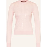 Max Mara STUDIO Max Mara Studio Pullover Gabarra Mit Seide Und Pailletten rosa