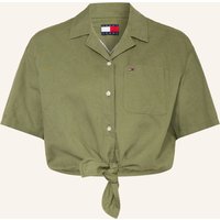 Tommy Jeans Bluse Mit Leinen gruen
