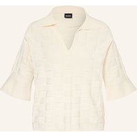 Boss Strick-Poloshirt Fapavero Mit 3/4-Arm weiss