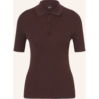 Boss Strick-Poloshirt Feskus braun