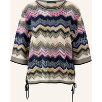 Oui Pullover Mit 3/4-Arm Und Glitzergarn rosa