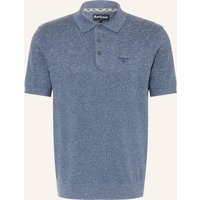 Barbour Strick-Poloshirt Muston Mit Leinen blau