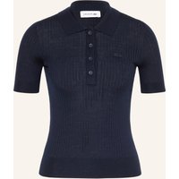 Lacoste Strick-Poloshirt Aus Merinowolle blau