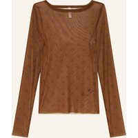 10DAYS 10days Longsleeve Aus Mesh braun
