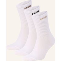 SKIMS Skims 3er-Pack Socken Ribbed Crew weiss
