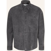 studio seidensticker Studio Seidensticker Leder-Overjacket Studio grau