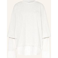 KARO KAUER Karo Kauer Oversized-Longsleeve Im Materialmix grau