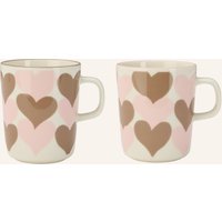 Marimekko Marimekko 2er-Set Henkelbecher Oiva Sydämet weiss