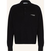 Acne Studios Strick-Poloshirt schwarz