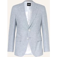Boss Sakko Hutson Regular Fit Mit Leinen blau