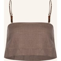 Faithfull the Brand Cropped-Top Chianti Aus Leinen braun