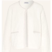 MORE & MORE Bouclé-Jacke Mit Glitzergarn weiss