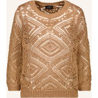 monari Pullover Mit Pailletten beige