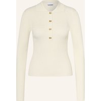 Ganni Strick-Poloshirt Mit Pailletten beige