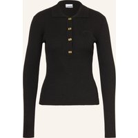 Ganni Strick-Poloshirt Mit Pailletten schwarz