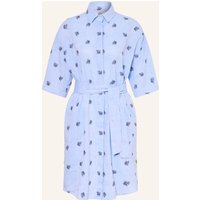 0039 italy 0039 Italy Hemdblusenkleid Derby Mit Leinen blau