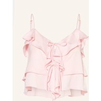 NINETY-9 Ninety-9 Cropped-Top Romantic Mit Volants rosa
