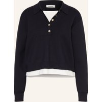 sandro Pullover Im Materialmix blau