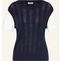 sandro Strickshirt Im Materialmix blau