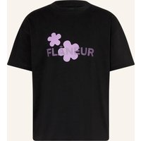 FLÂNEUR Flâneur Oversized-Shirt Organic Flower schwarz