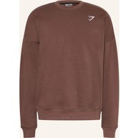 GYMSHARK Oversized-Sweatshirt Crest braun