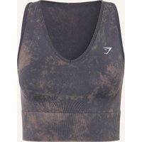 GYMSHARK Cropped-Top Everyday Seamless Washed grau
