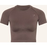 GYMSHARK Cropped-Shirt Lift Seamless braun