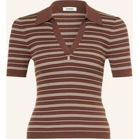 sandro Strick-Poloshirt braun